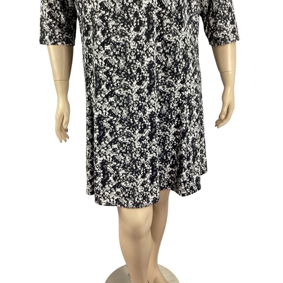 Ellos Madison Knit Dress Abstract Black White Print Size 18/20 - Picture 3 of 7